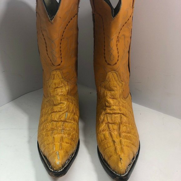 MENS VINTAGE GRANO DE ORO YELLOW LEATHER - Picture 2 of 12